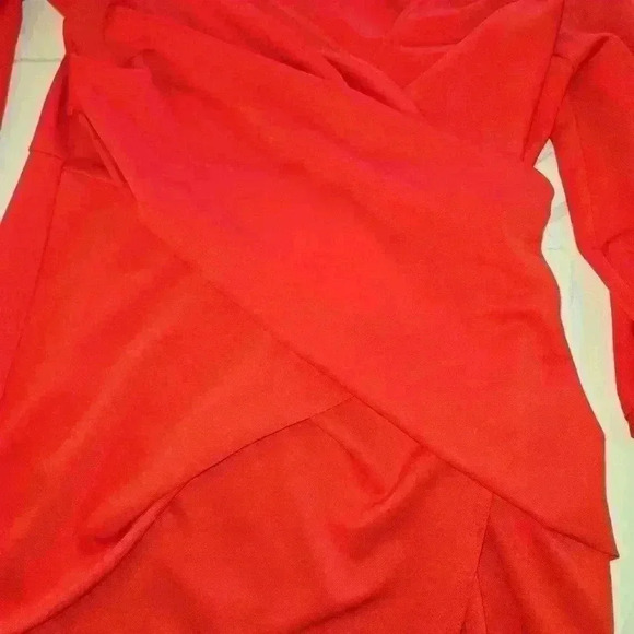 ASOS Vibrant Red Wrap Midi Dress - Picture 7 of 10